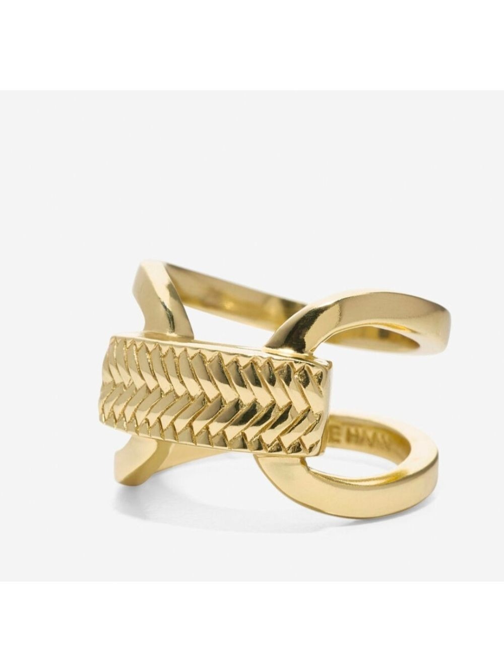 Cole Hann gold plated basket ring, size 7